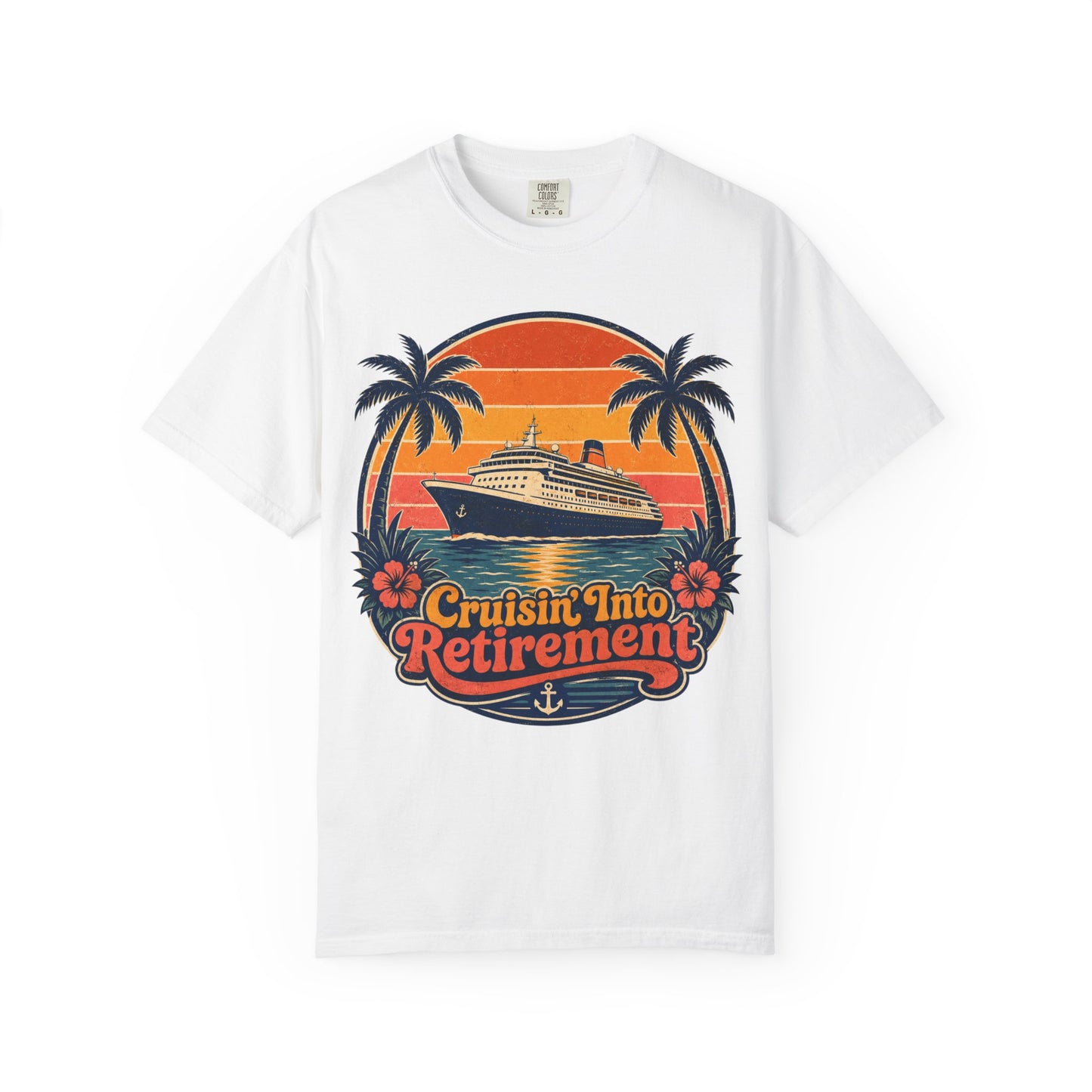 Cruisin' Into Retirement T-Shirt — Retro Cruise Vacation Retirement Gift