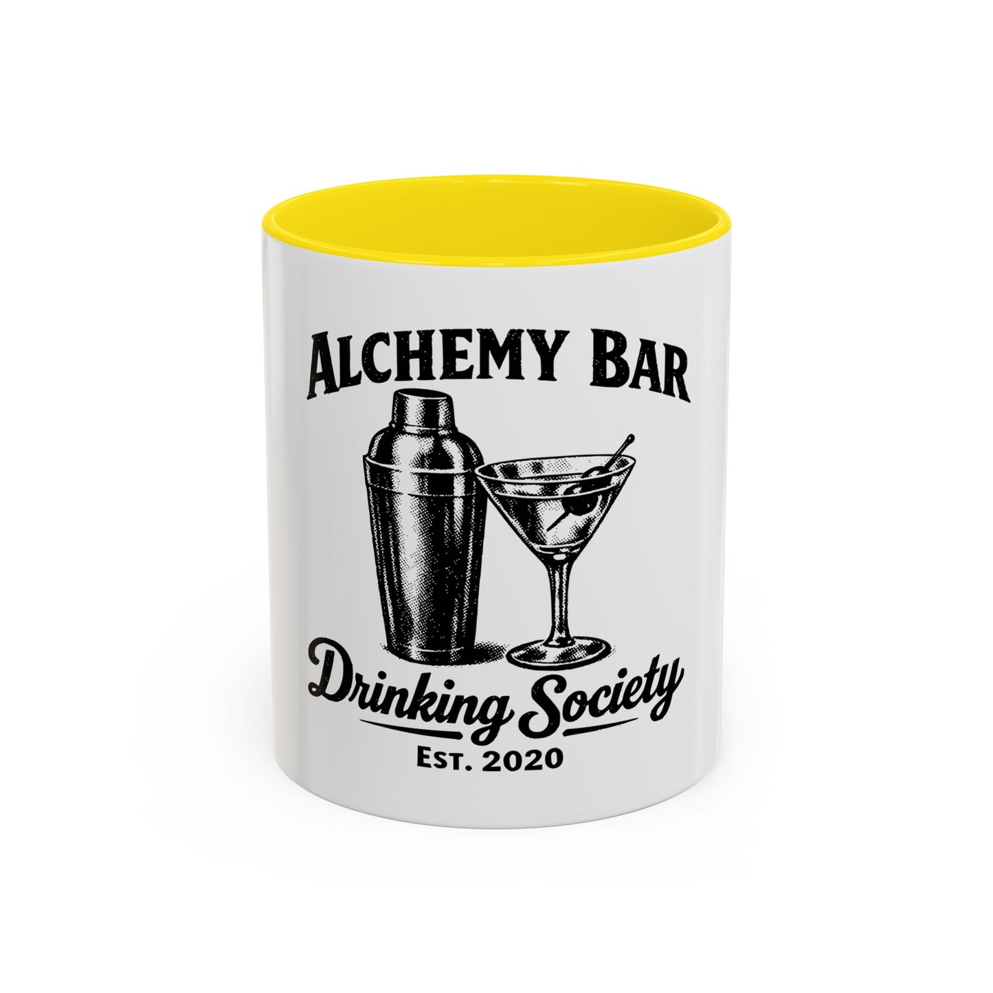 Alchemy Bar Drinking Society' Vintage Cocktail Design Coffee Mug (11/15 oz)