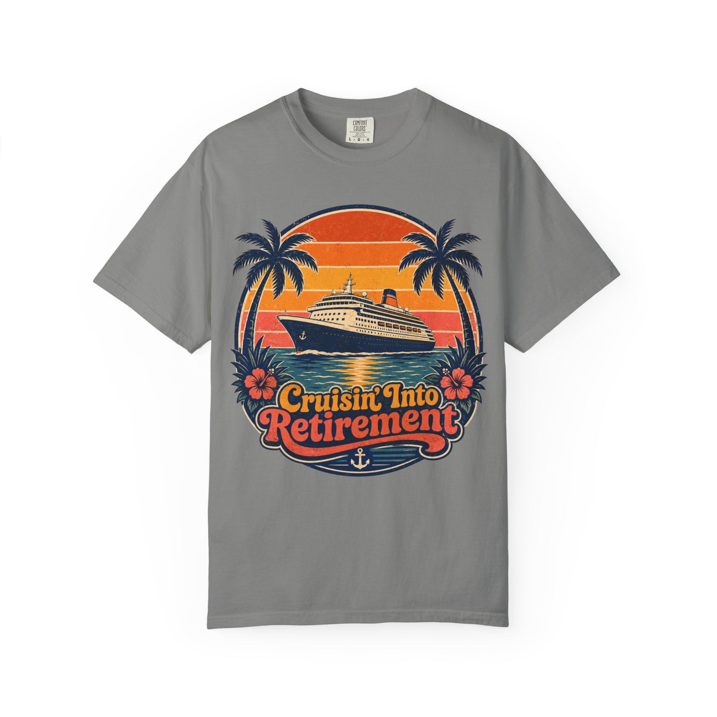 Cruisin' Into Retirement T-Shirt — Retro Cruise Vacation Retirement Gift