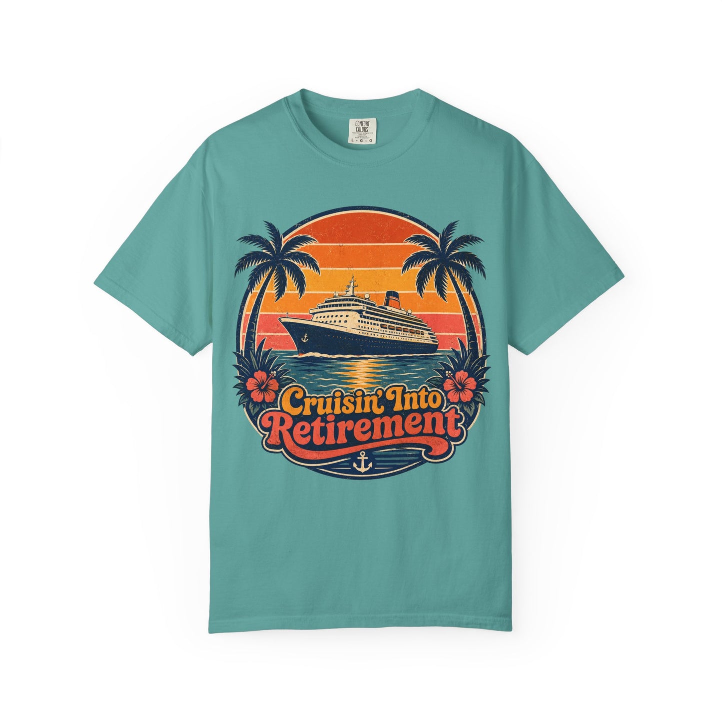Cruisin' Into Retirement T-Shirt — Retro Cruise Vacation Retirement Gift