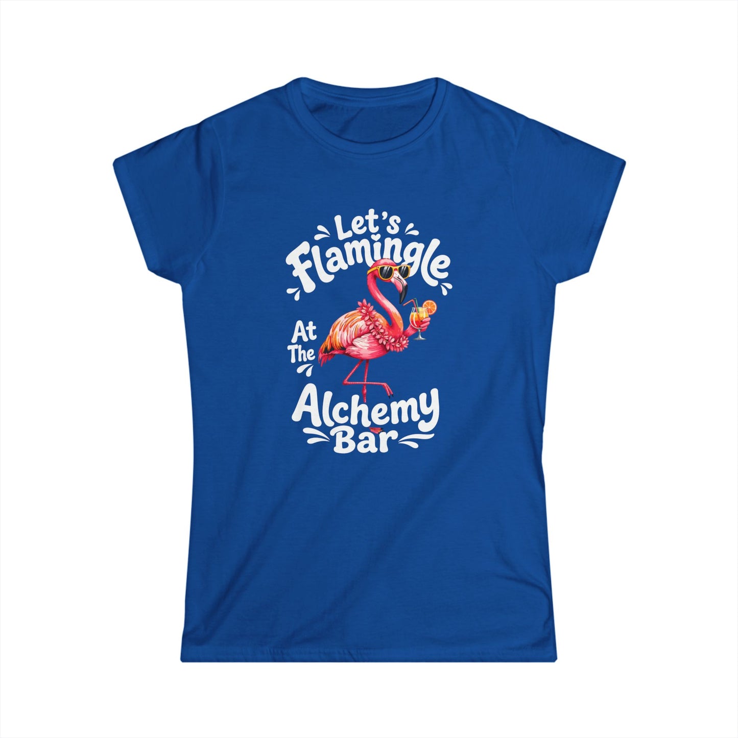 Let's Flamingle At The Alchemy Bar Women's Black Softsyle Tee