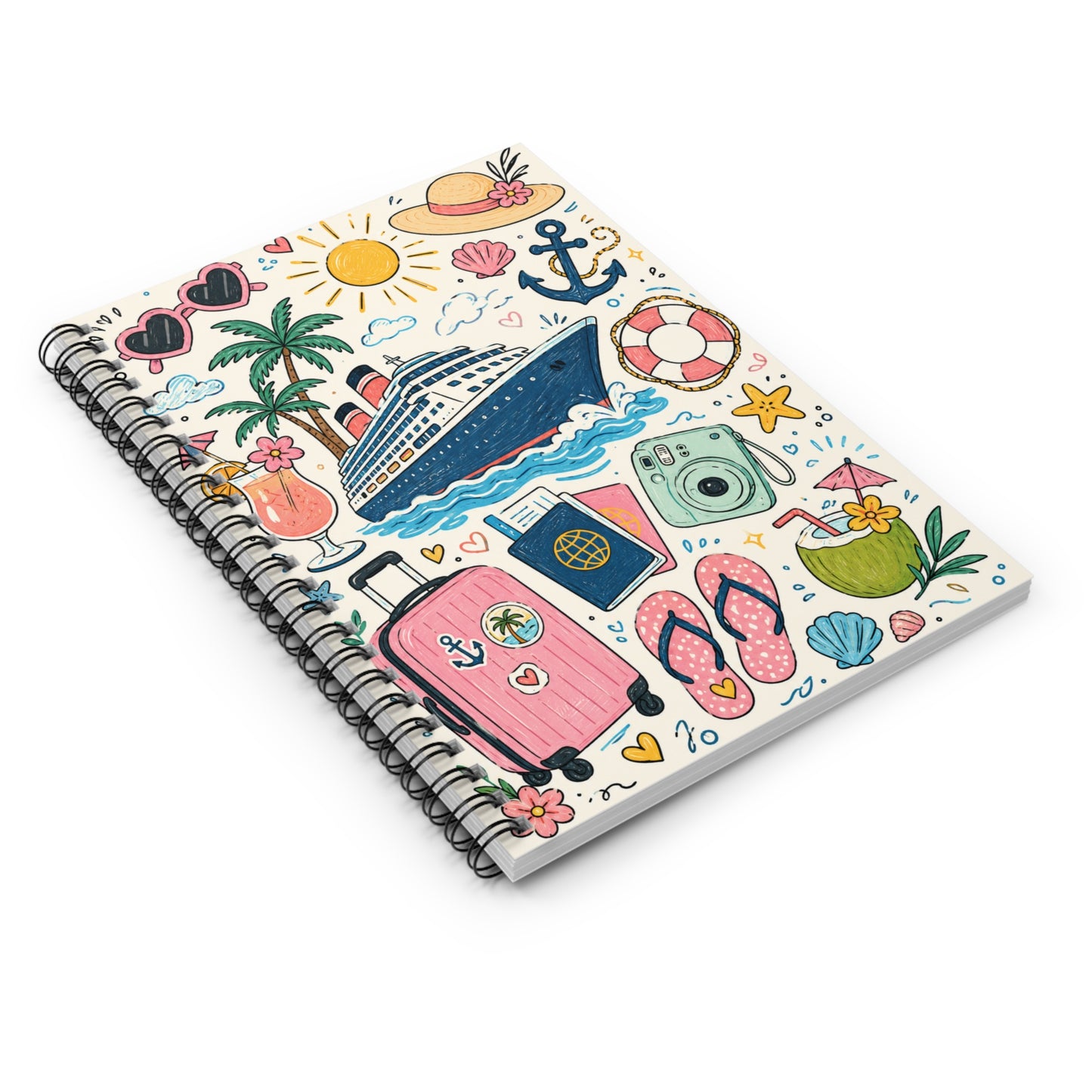 Travel Doodles Cruise Spiral Journal