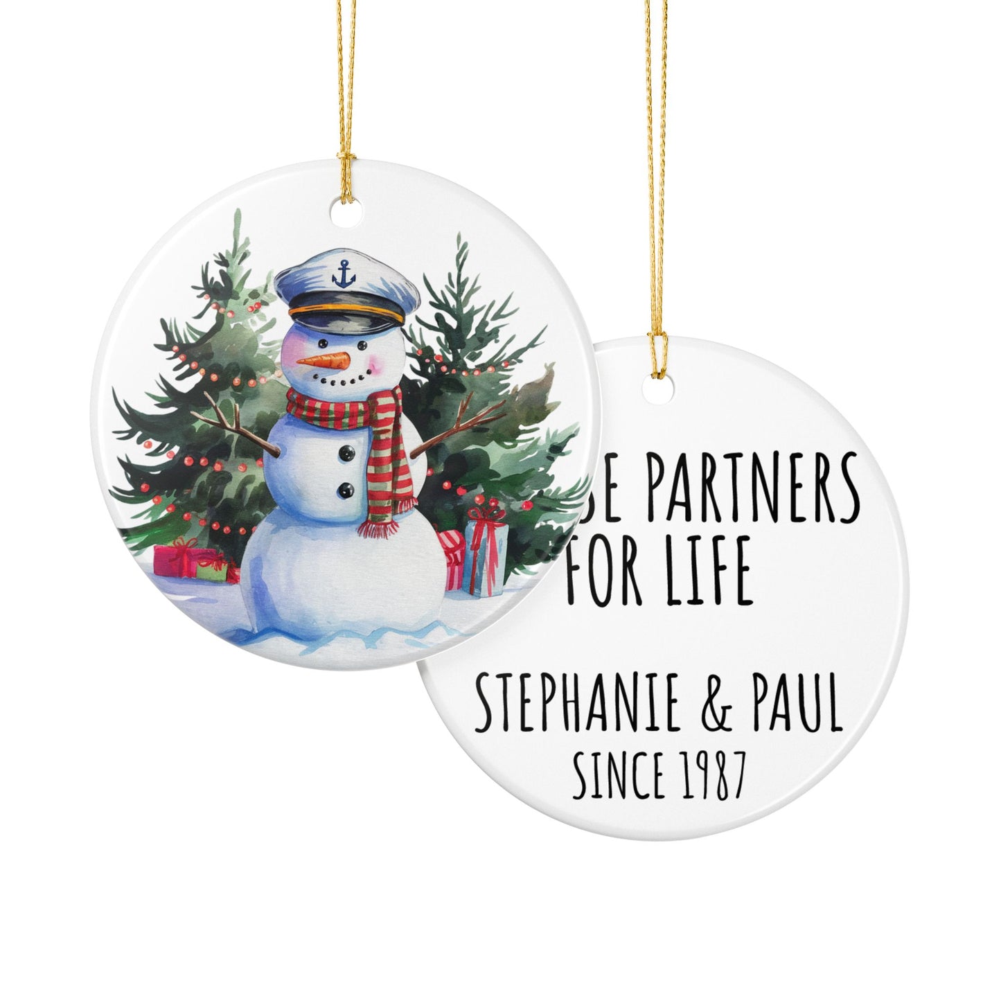 Cruise Partners for Life Personalized Christmas Ornament