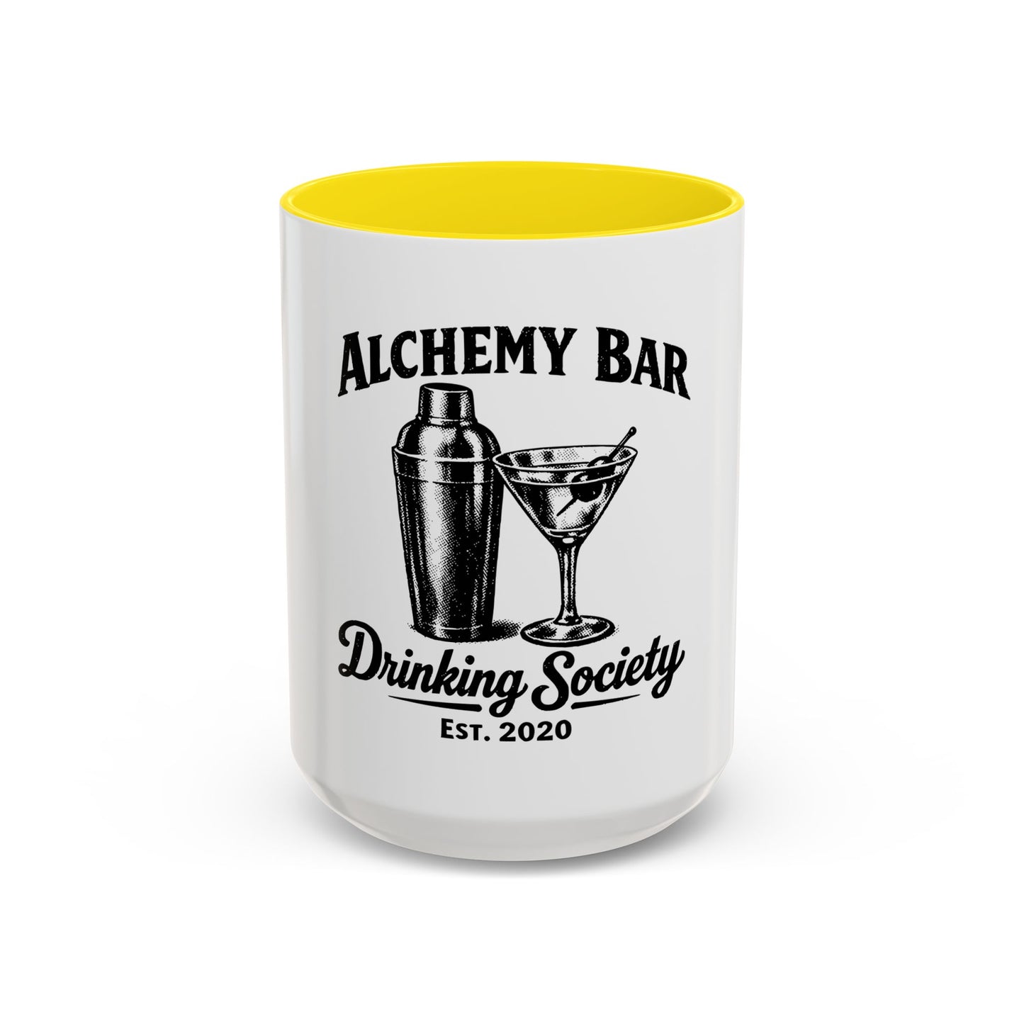 Alchemy Bar Drinking Society' Vintage Cocktail Design Coffee Mug (11/15 oz)