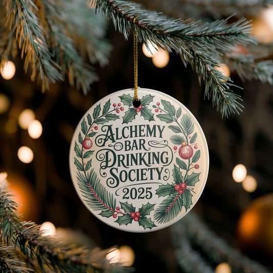 Alchemy Bar Drinking Society 2025 Christmas Ceramic Ornament
