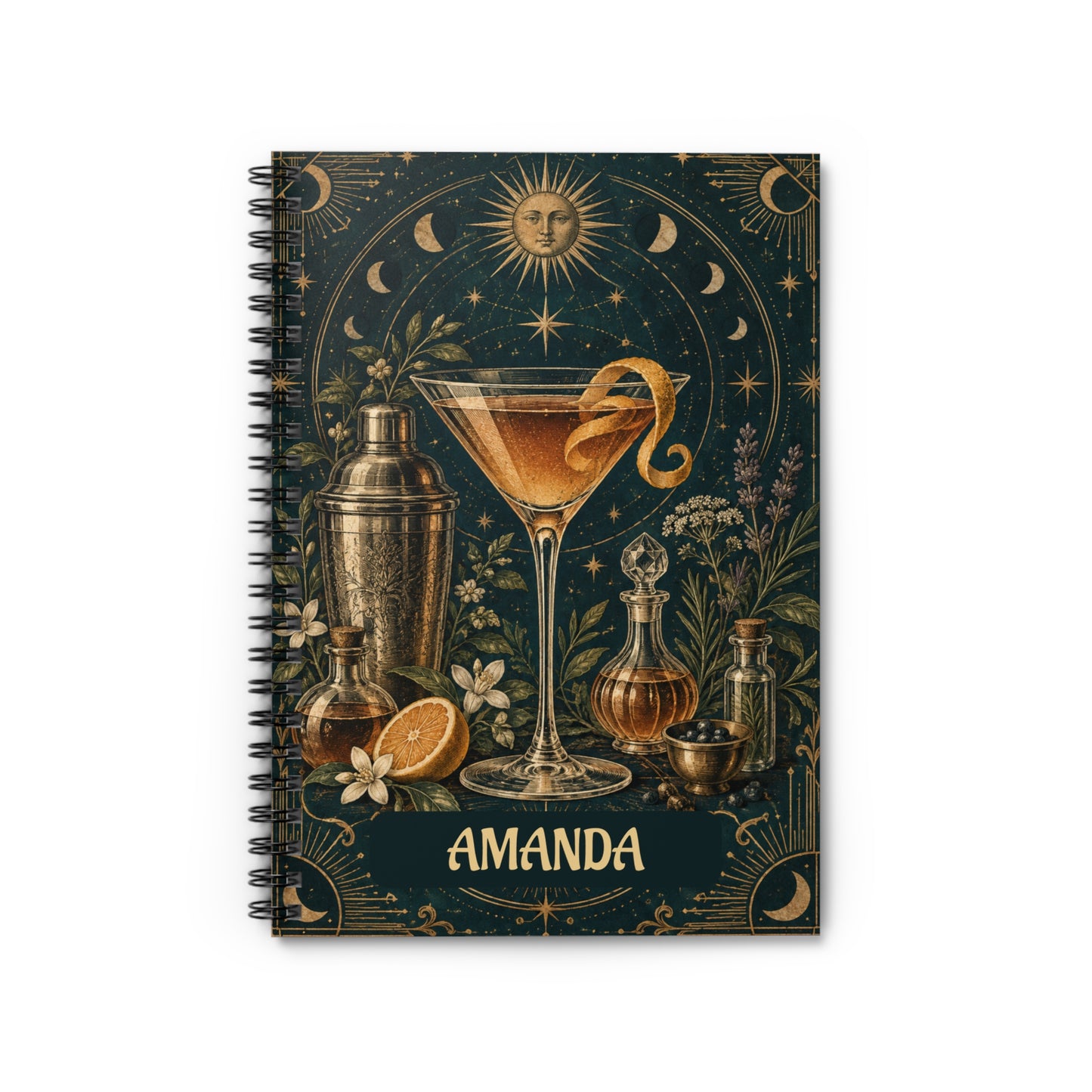 Mystic Cocktail Spiral Personalized Journal