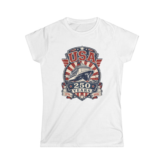 USA 250 Years Vintage Cruise Ship Tee – Patriotic 1776-2026 Anniversary Shirt
