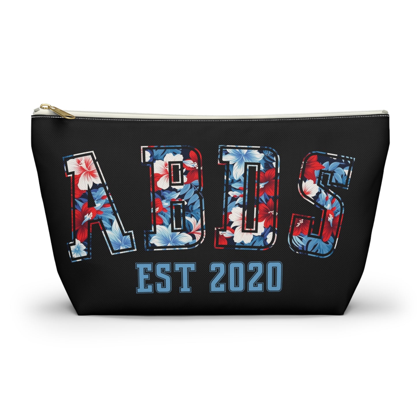 ABDS Est 2020 Floral Design Accessory Pouch T-Bottom Cosmetic Bag