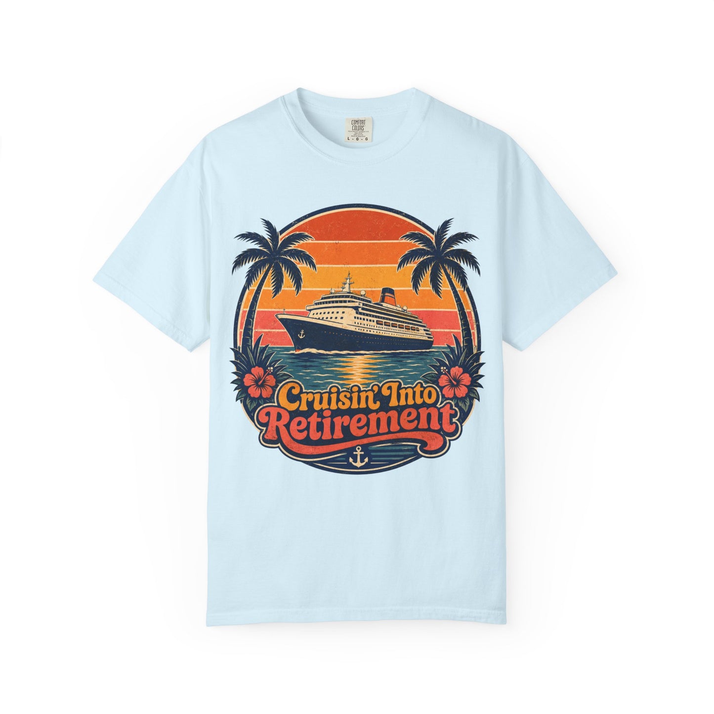 Cruisin' Into Retirement T-Shirt — Retro Cruise Vacation Retirement Gift
