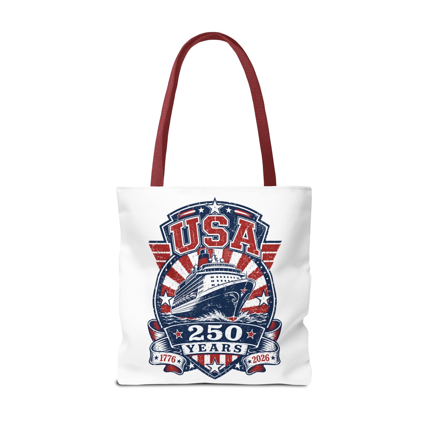 USA 250 Years Commemorative Tote Bag — 1776-2026 Patriotic Cruise Emblem