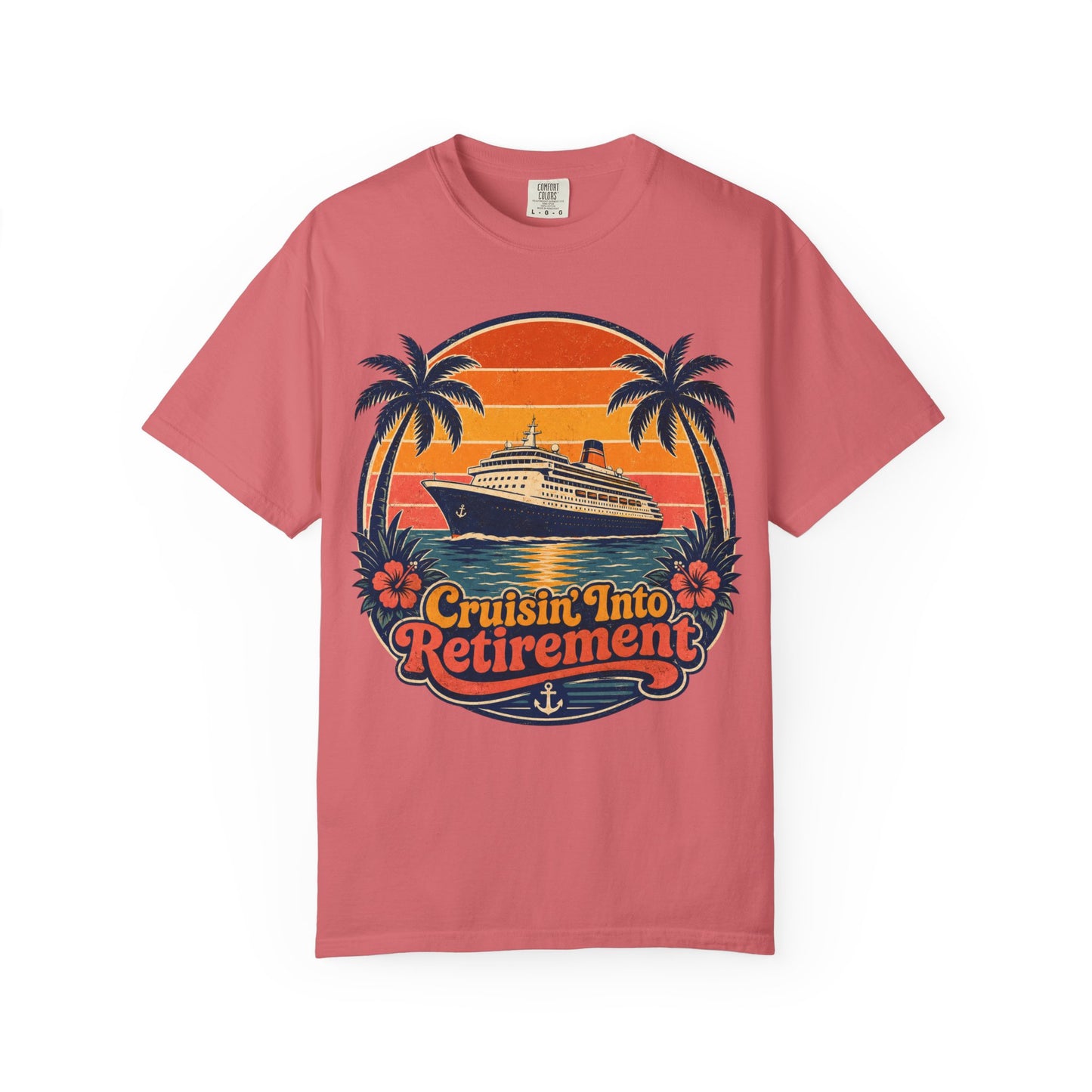 Cruisin' Into Retirement T-Shirt — Retro Cruise Vacation Retirement Gift