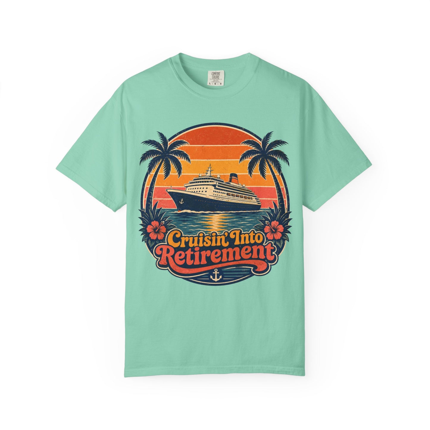 Cruisin' Into Retirement T-Shirt — Retro Cruise Vacation Retirement Gift