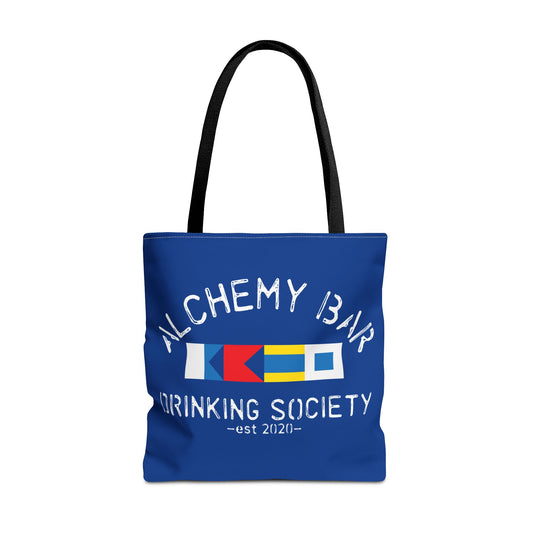 Alchemy Bar Drinking Society Nautical Flag Tote Bag