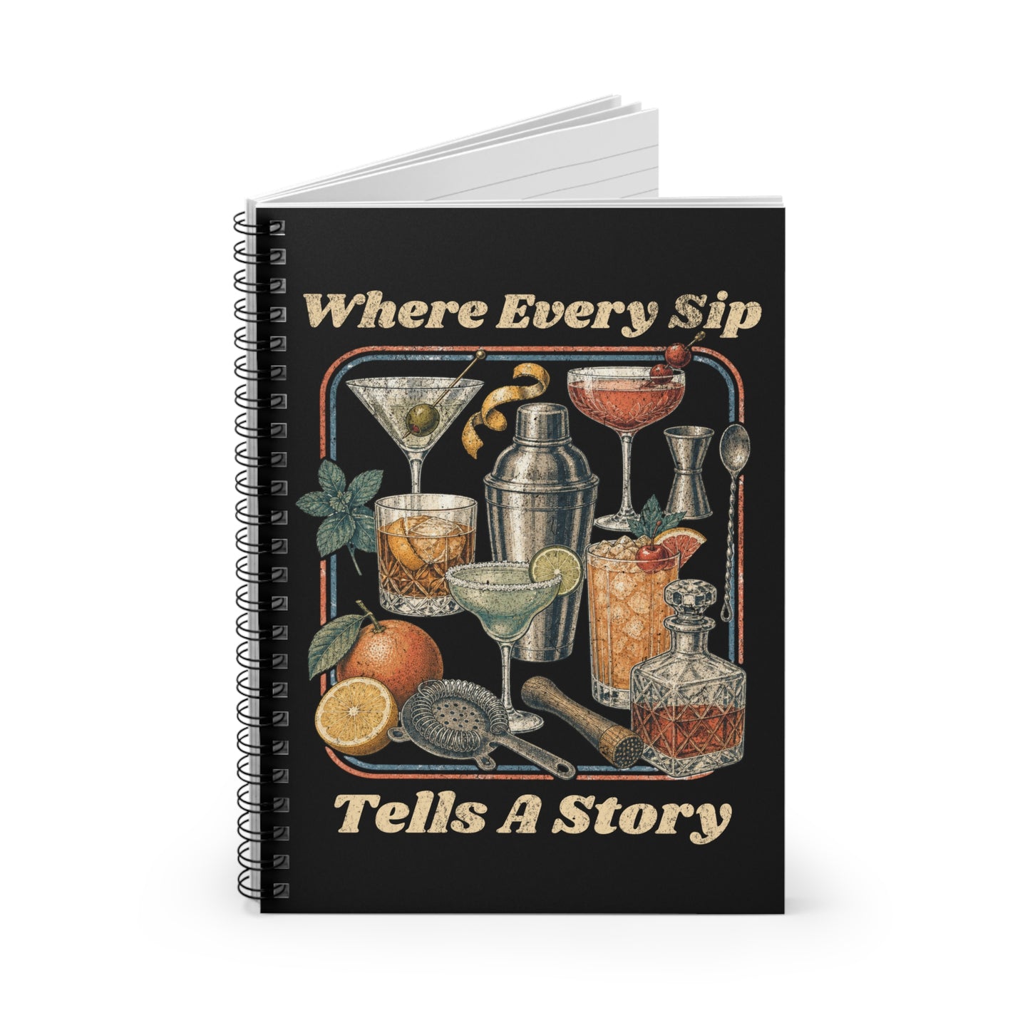 Where Every Sip Tells a Story Cocktail Spiral Journal