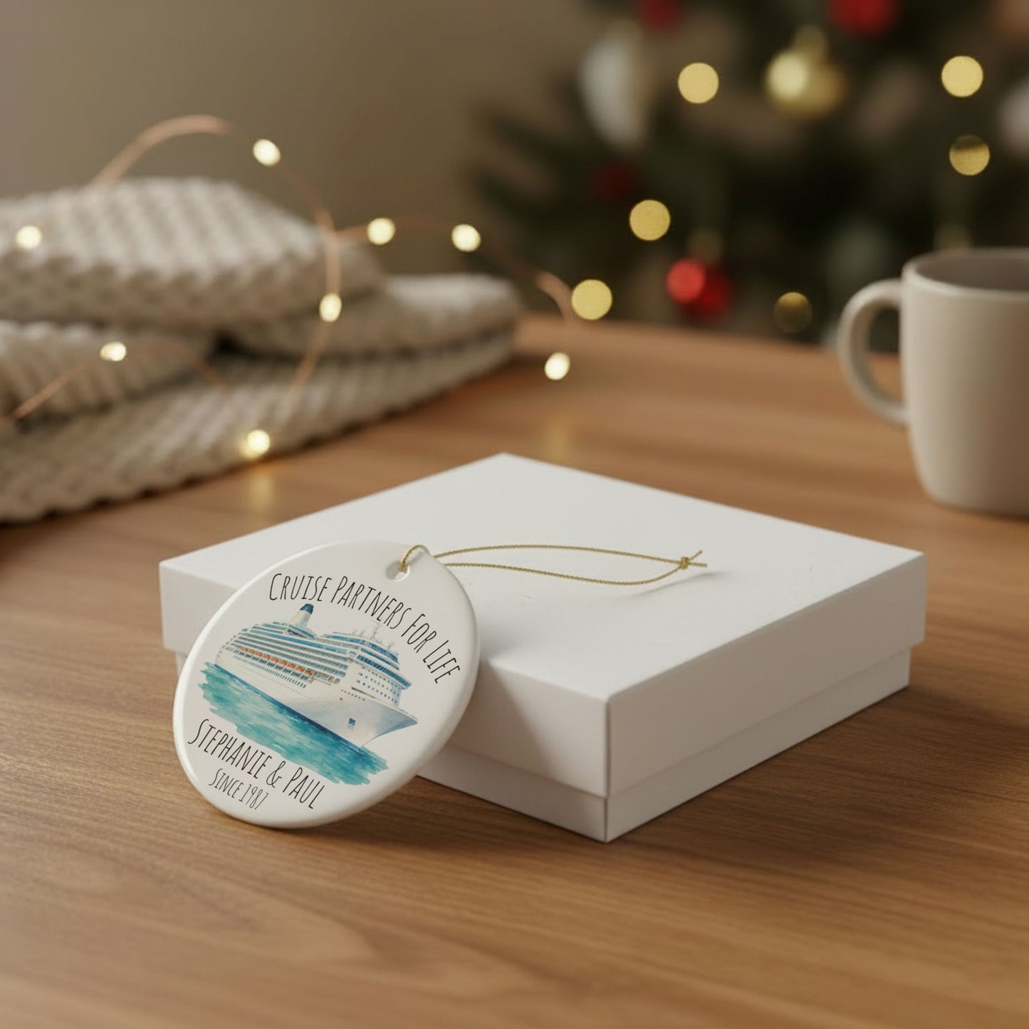 Cruise Partners for Life Personalized Ceramic Ornament