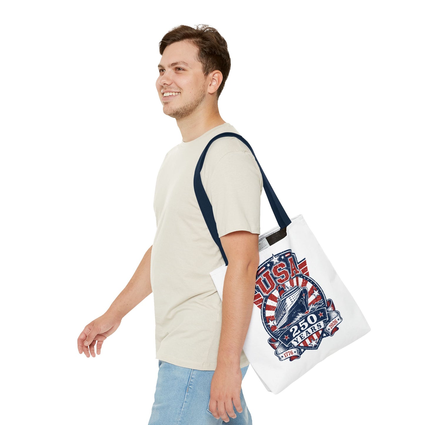 USA 250 Years Commemorative Tote Bag — 1776-2026 Patriotic Cruise Emblem