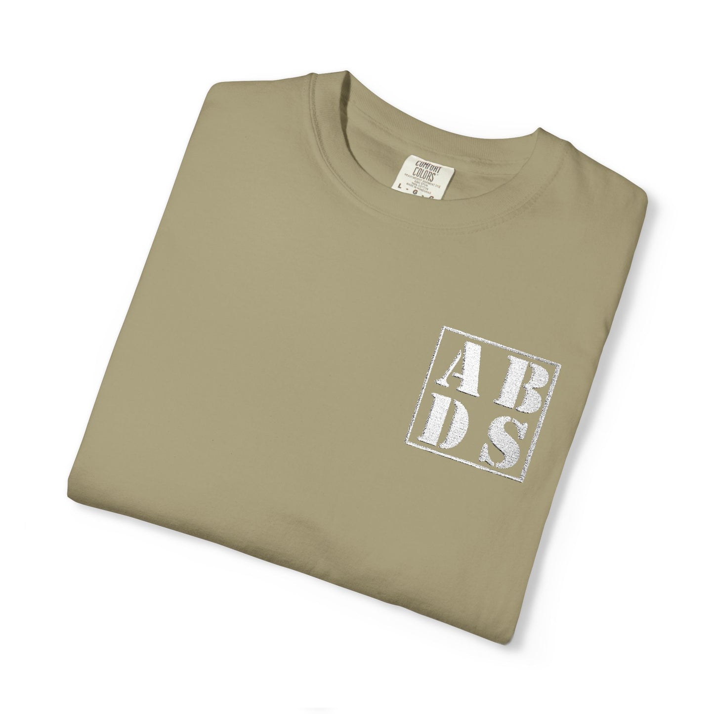 ABDS Embroidered Logo Garment‑Dyed Casual Tee