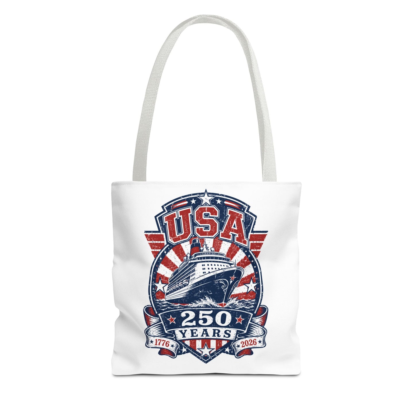 USA 250 Years Commemorative Tote Bag — 1776-2026 Patriotic Cruise Emblem