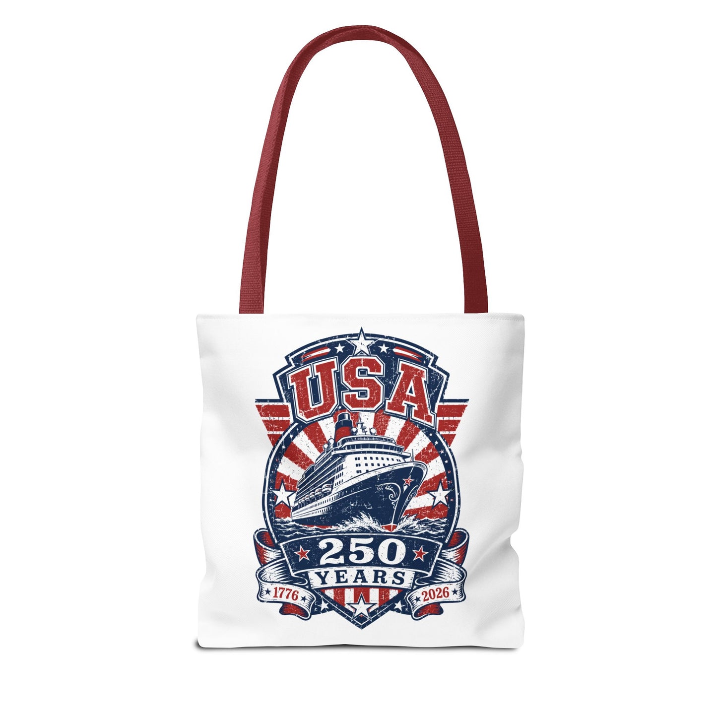 USA 250 Years Commemorative Tote Bag — 1776-2026 Patriotic Cruise Emblem