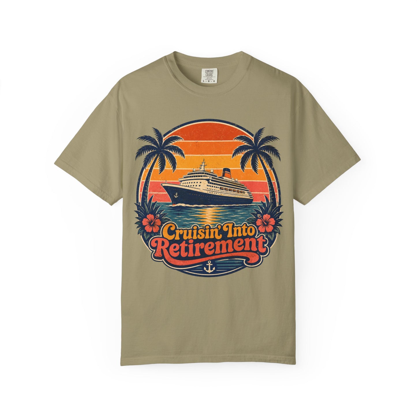 Cruisin' Into Retirement T-Shirt — Retro Cruise Vacation Retirement Gift