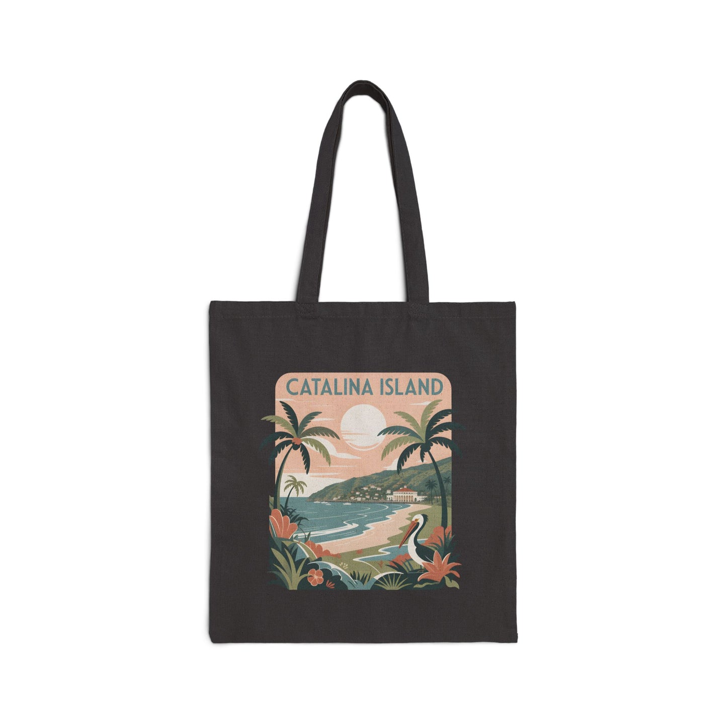 Tote Bag — Catalina Island Vintage Beach Scene Canvas Tote