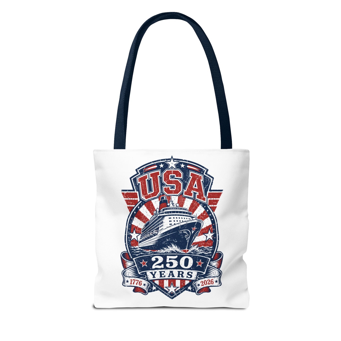 USA 250 Years Commemorative Tote Bag — 1776-2026 Patriotic Cruise Emblem
