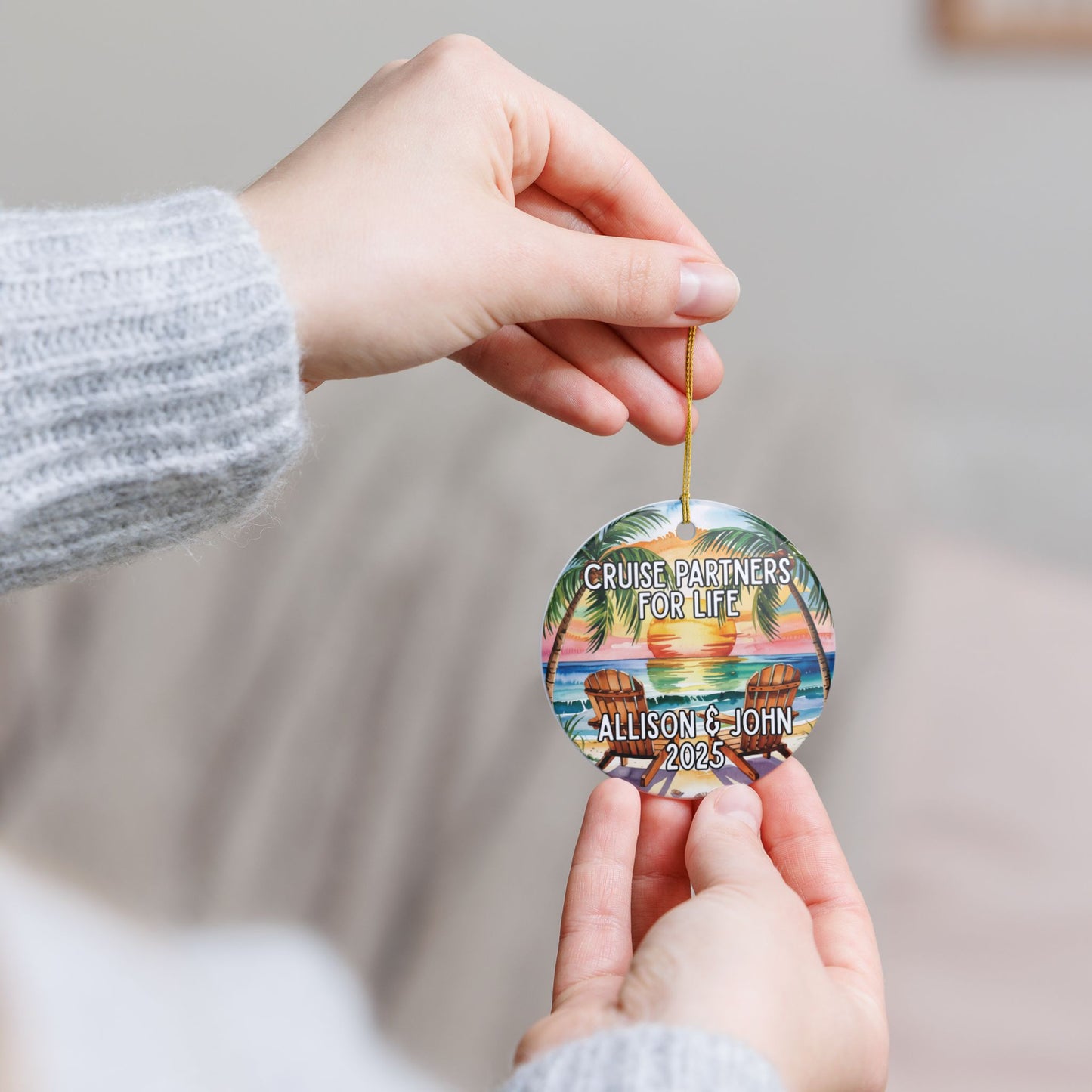 Personalized Cruise Partners Ornament, Cruise Partners For Life, 2025 Holiday Ornament Keepsake