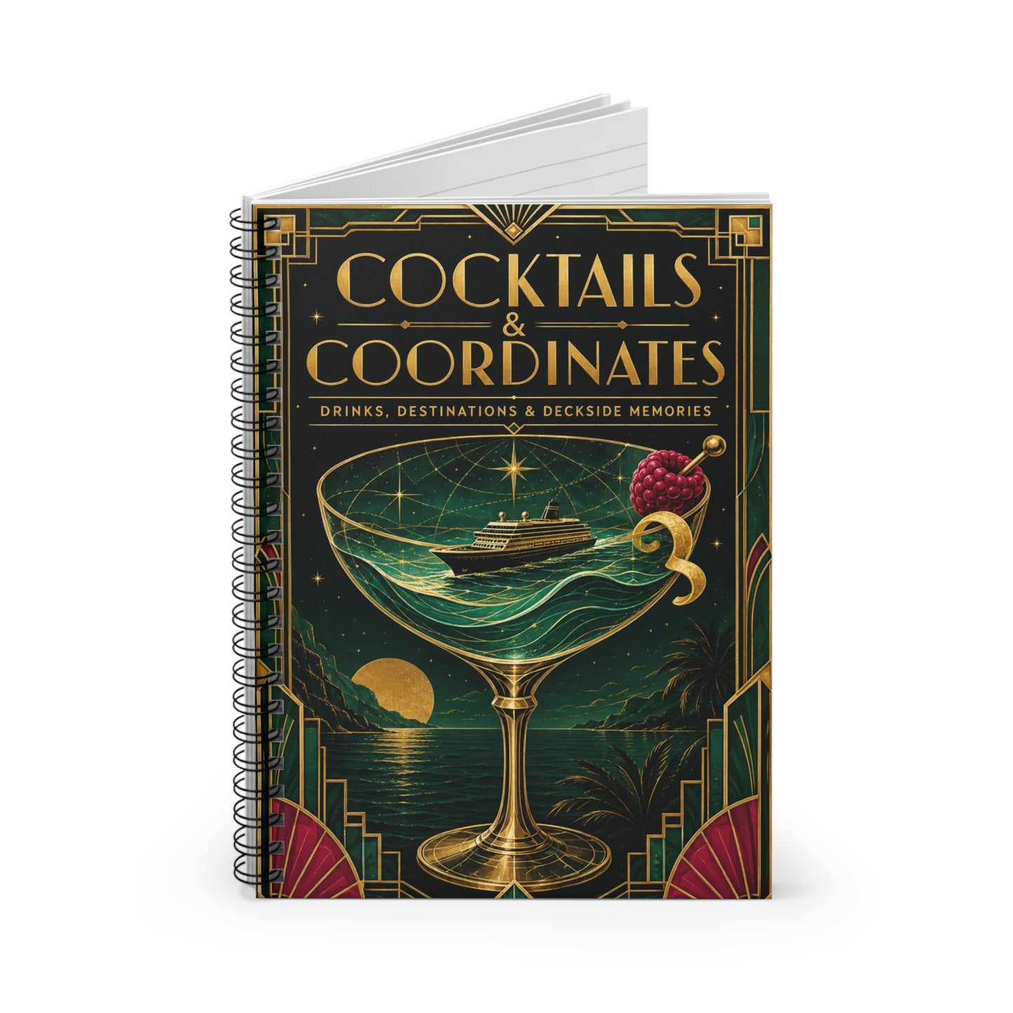 Cocktails & Coordinates Cruise Spiral Journal