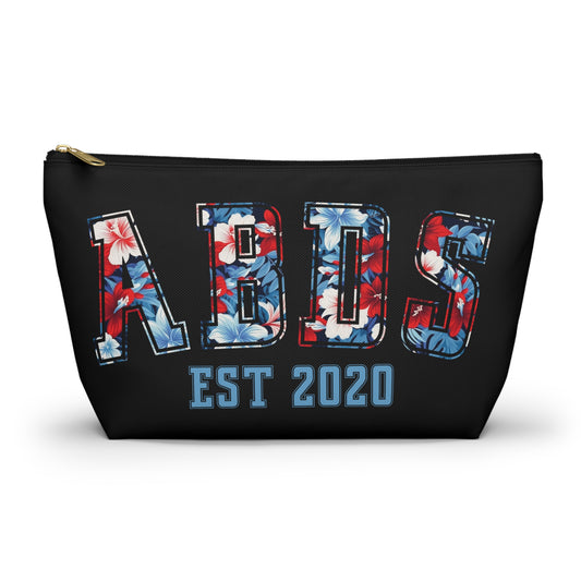 ABDS Est 2020 Floral Design Accessory Pouch T-Bottom Cosmetic Bag