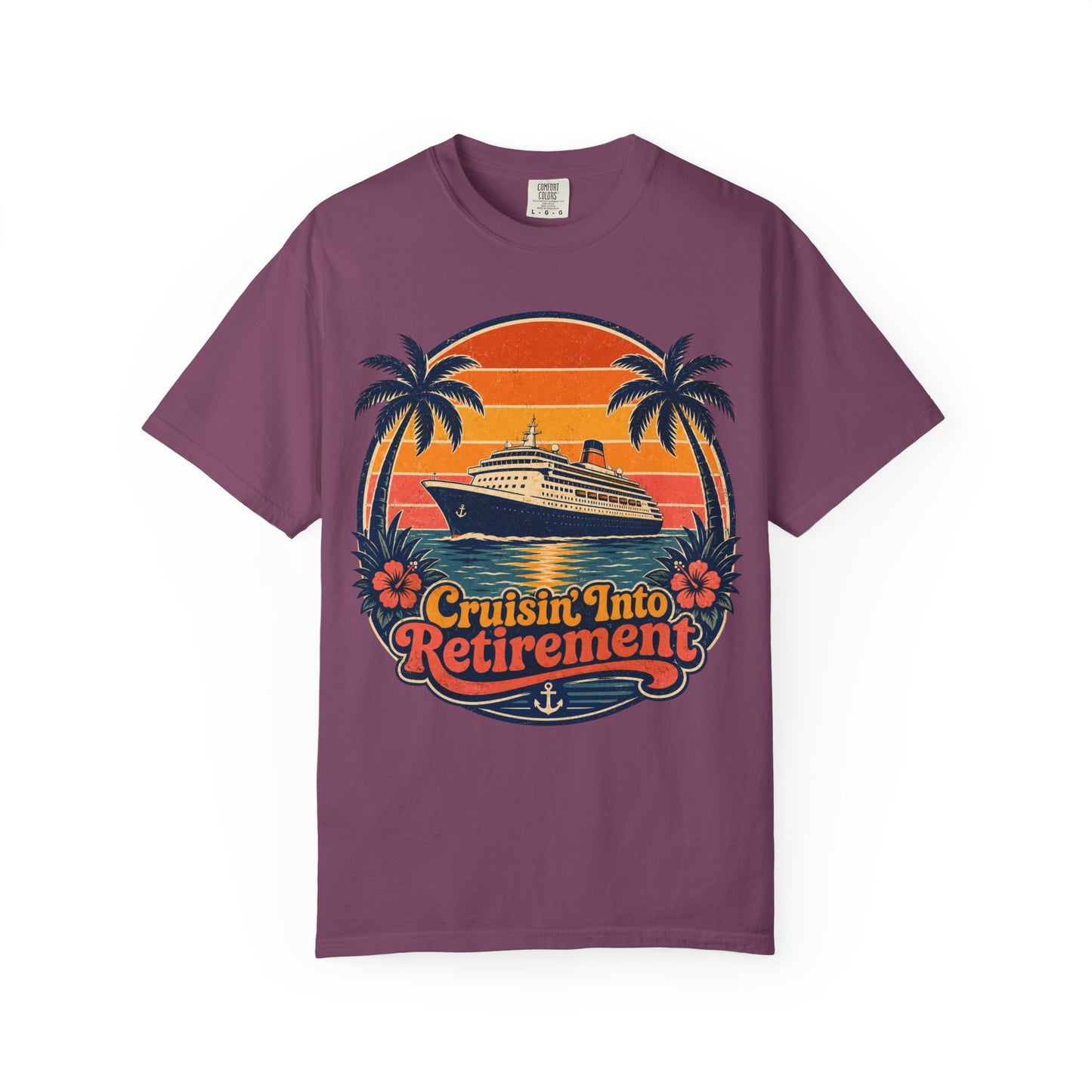 Cruisin' Into Retirement T-Shirt — Retro Cruise Vacation Retirement Gift