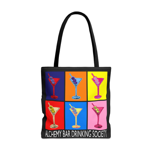 ABDS Colorful Alchemy Bar Neon Martini Tote Bag, Fun Gift for Cocktail Lovers, Party Accessory, Unique Shopping Bag, Trendy Beach Bag