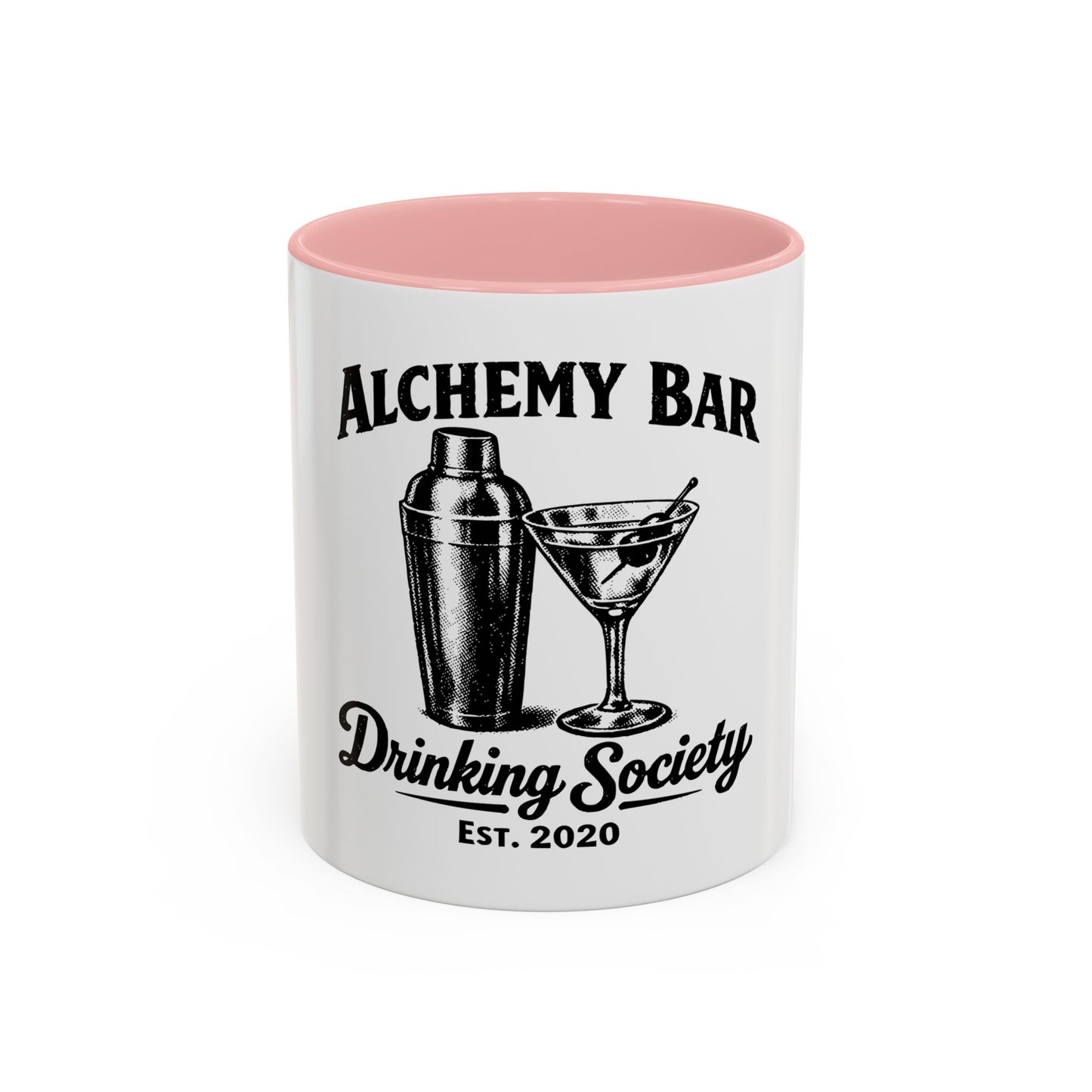 Alchemy Bar Drinking Society' Vintage Cocktail Design Coffee Mug (11/15 oz)