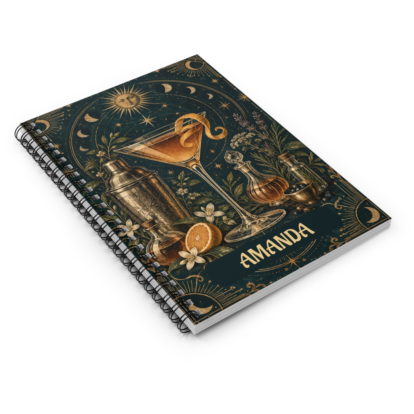 Mystic Cocktail Spiral Personalized Journal