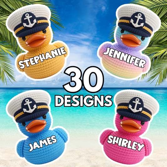 Captain Cruise Duck Crochet Style Magnet