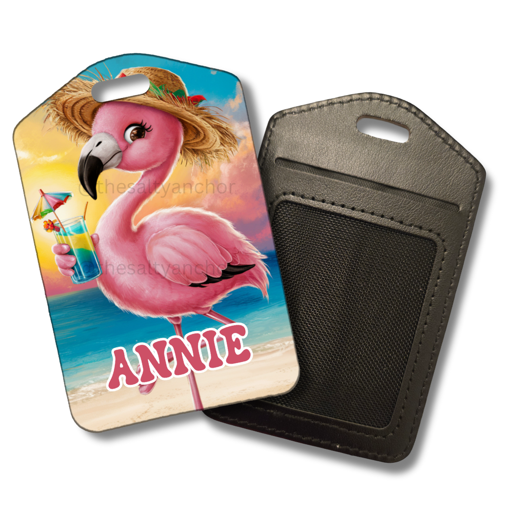 Pink Flamingo Luggage Tag