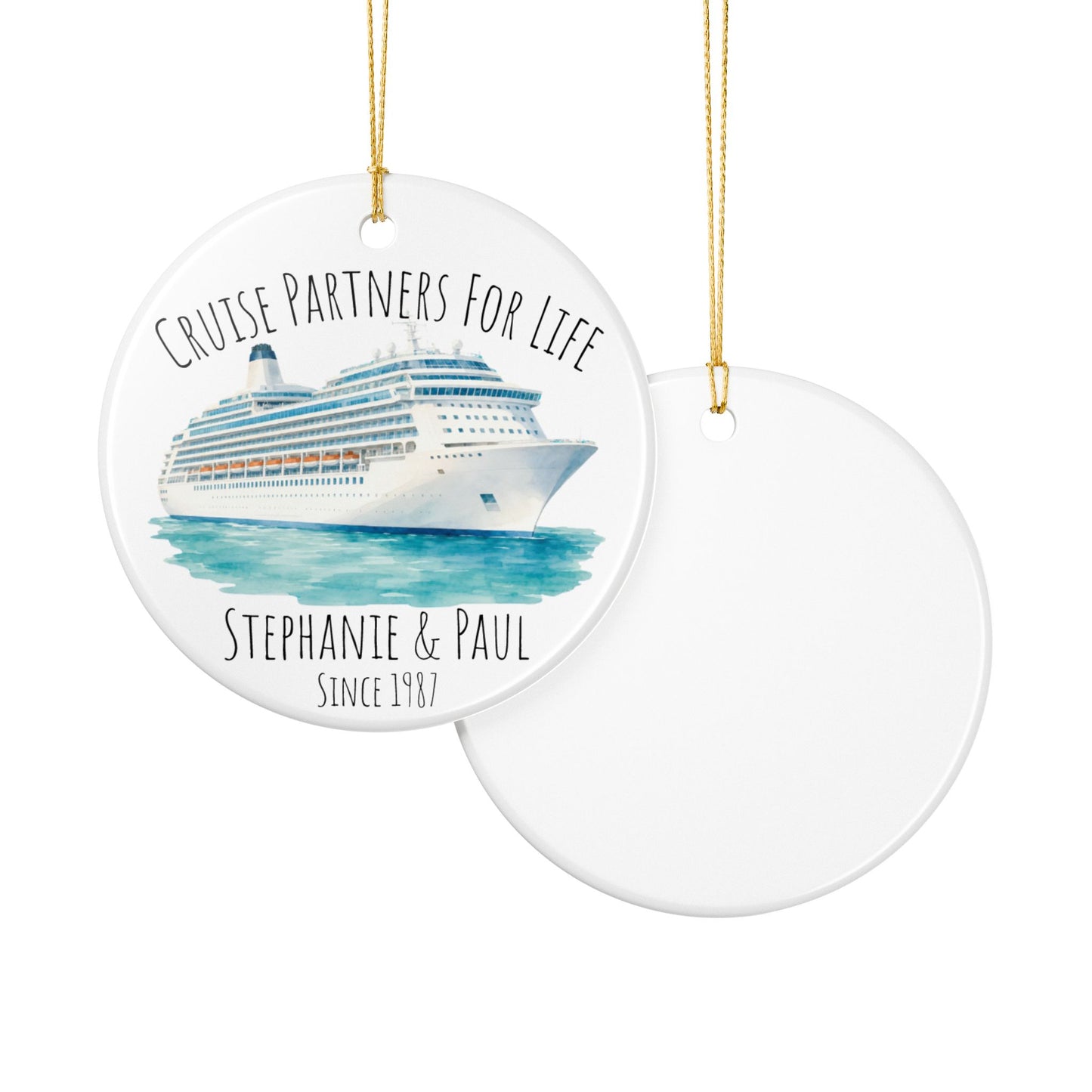 Cruise Partners for Life Personalized Ceramic Ornament