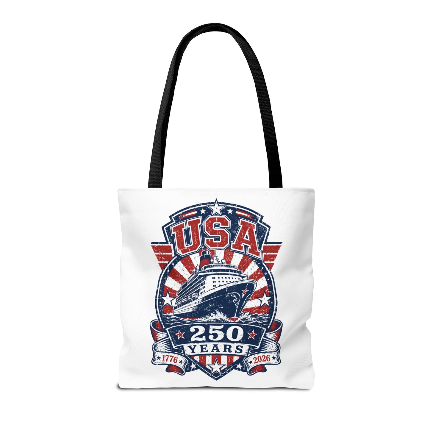 USA 250 Years Commemorative Tote Bag — 1776-2026 Patriotic Cruise Emblem