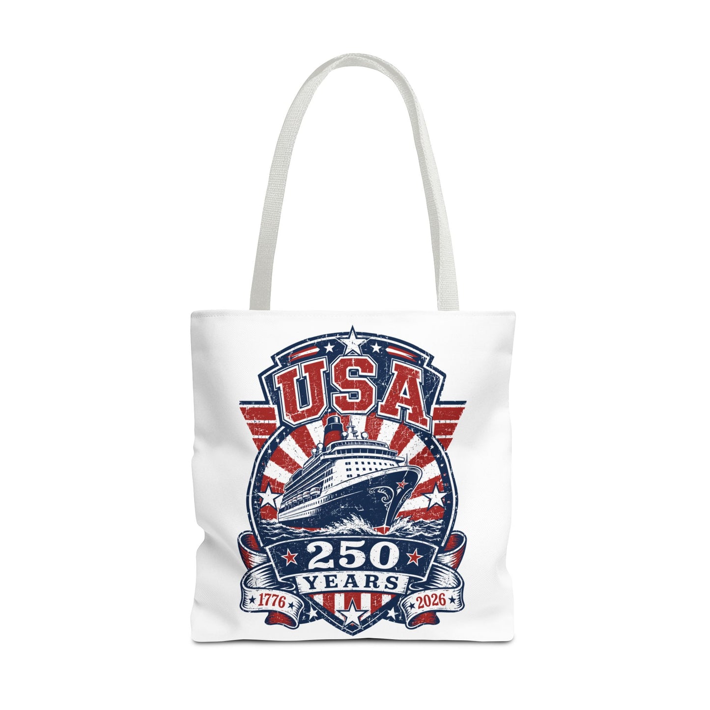 USA 250 Years Commemorative Tote Bag — 1776-2026 Patriotic Cruise Emblem