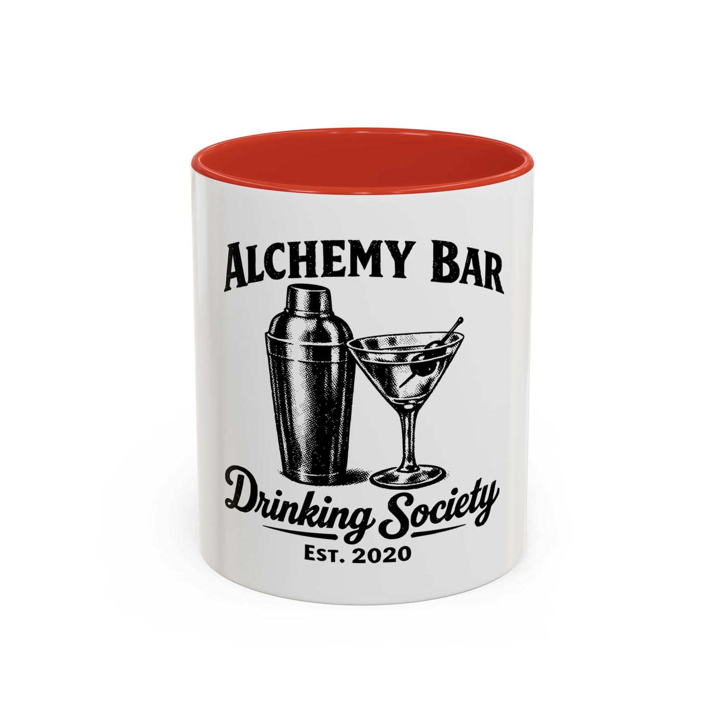 Alchemy Bar Drinking Society' Vintage Cocktail Design Coffee Mug (11/15 oz)