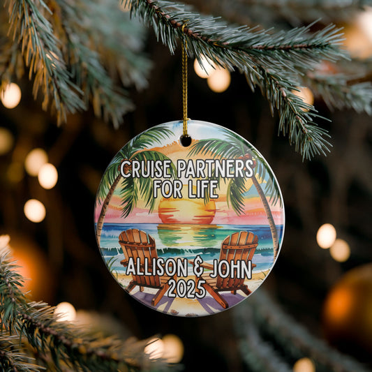 Personalized Cruise Partners Ornament, Cruise Partners For Life, 2025 Holiday Ornament Keepsake