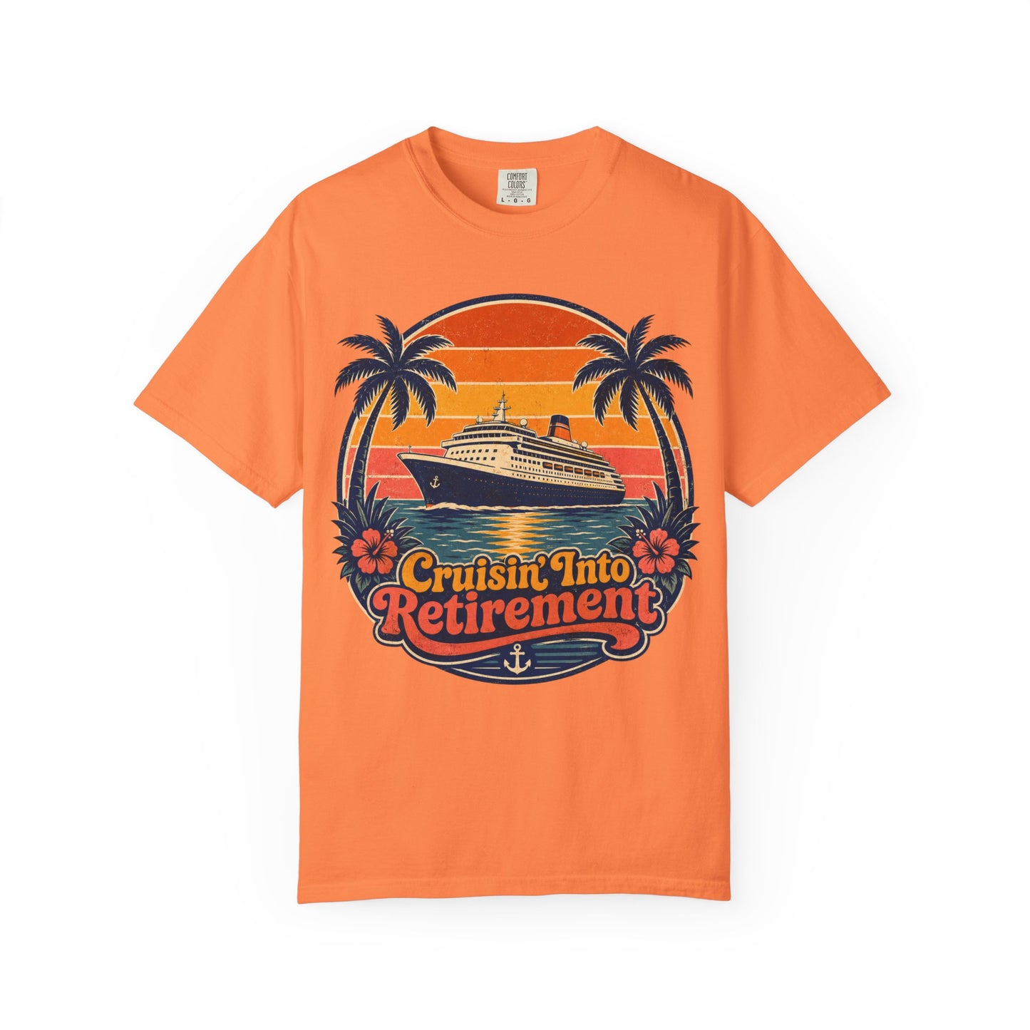 Cruisin' Into Retirement T-Shirt — Retro Cruise Vacation Retirement Gift