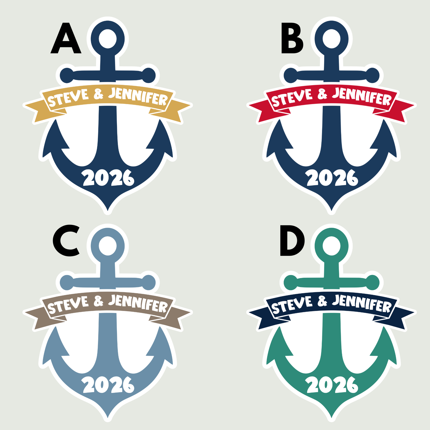 Personalized Anchor Cruise Door Magnet
