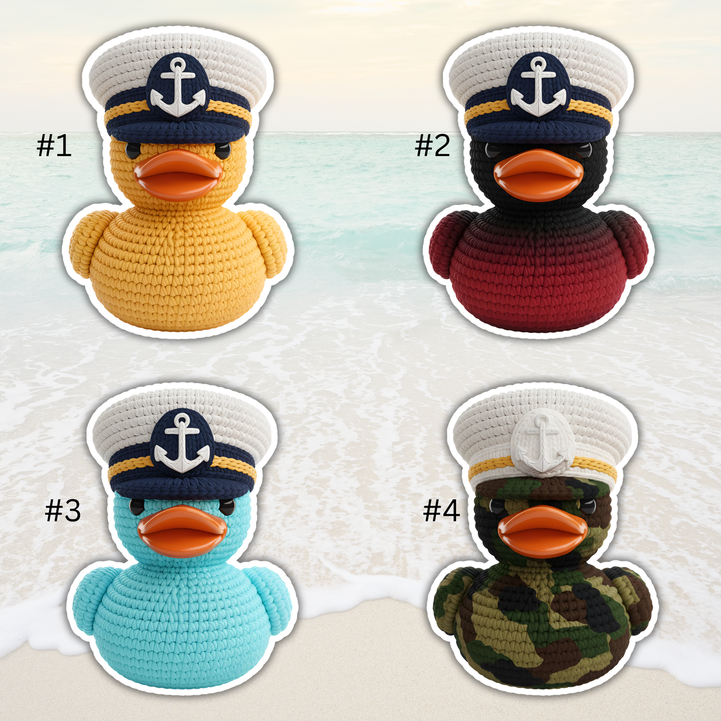 Captain Cruise Duck Crochet Style Magnet