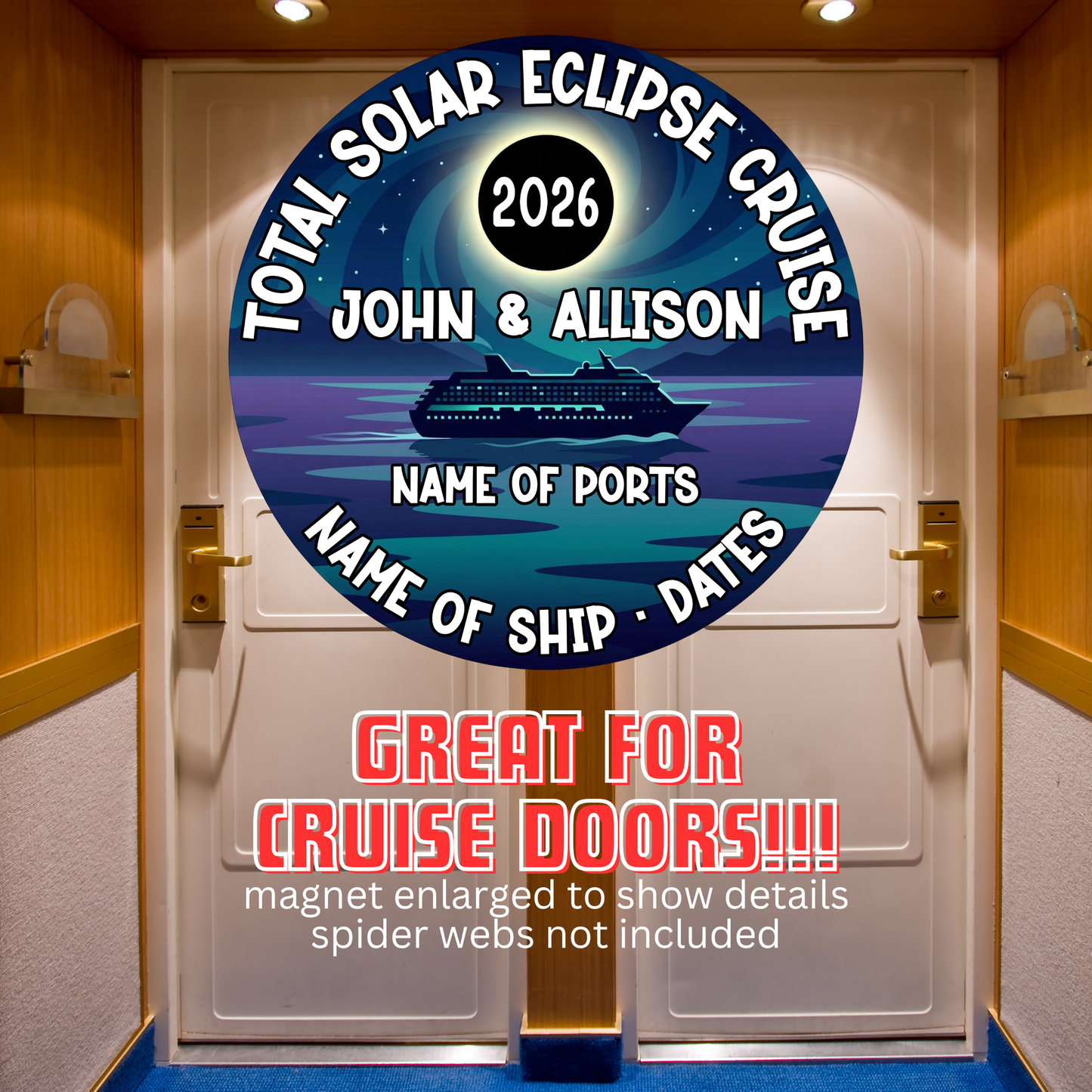 2026 Total Solar Eclipse Cruise Door Magnet - Style 2
