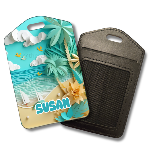 Tropical Paper Luggage Tag
