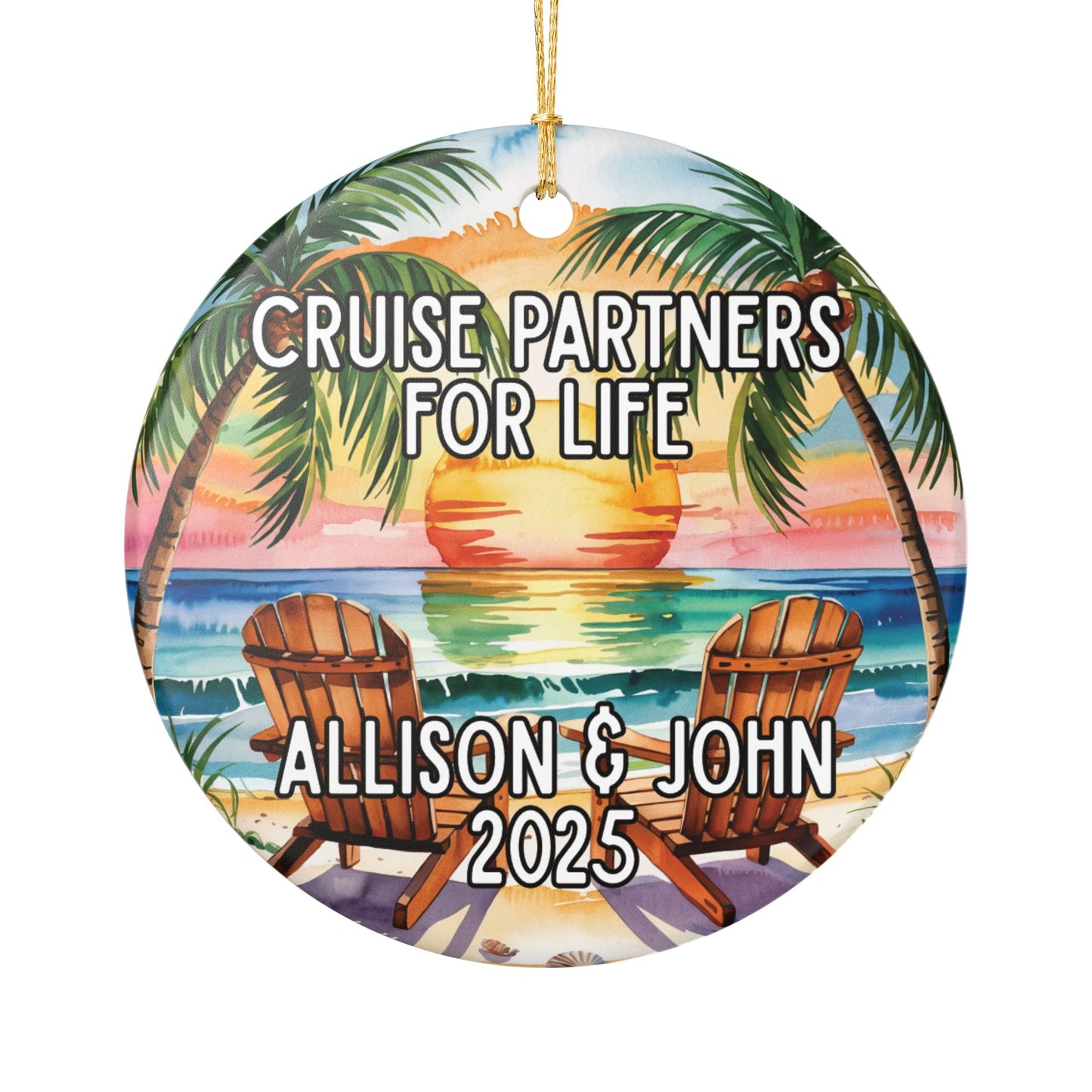 Personalized Cruise Partners Ornament, Cruise Partners For Life, 2025 Holiday Ornament Keepsake
