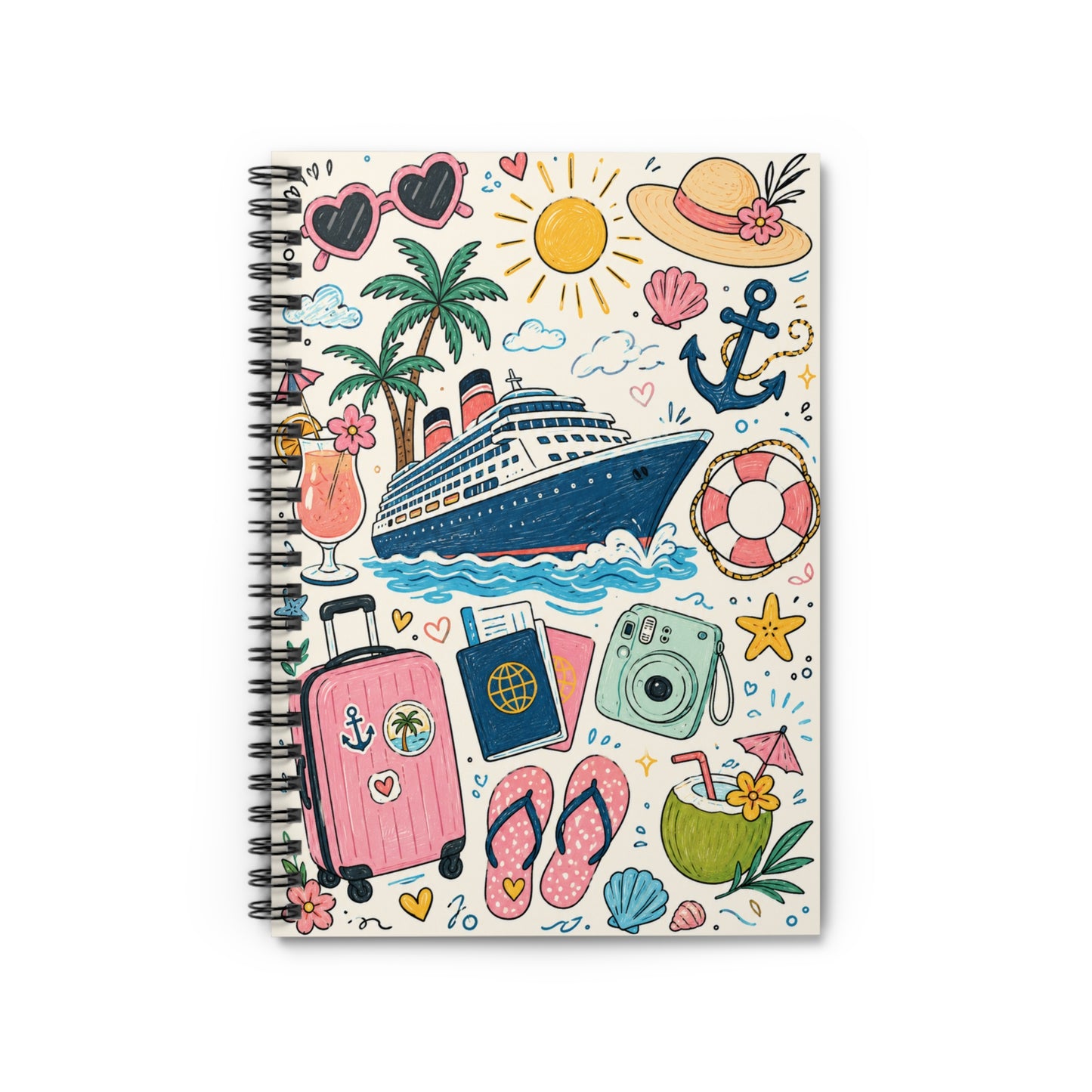 Travel Doodles Cruise Spiral Journal