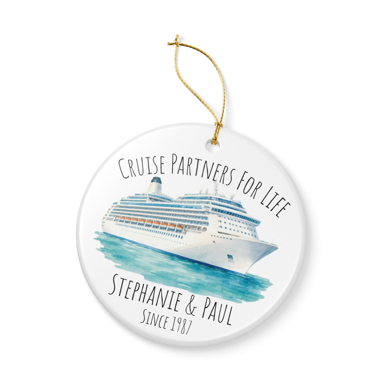 Cruise Partners for Life Personalized Ceramic Ornament