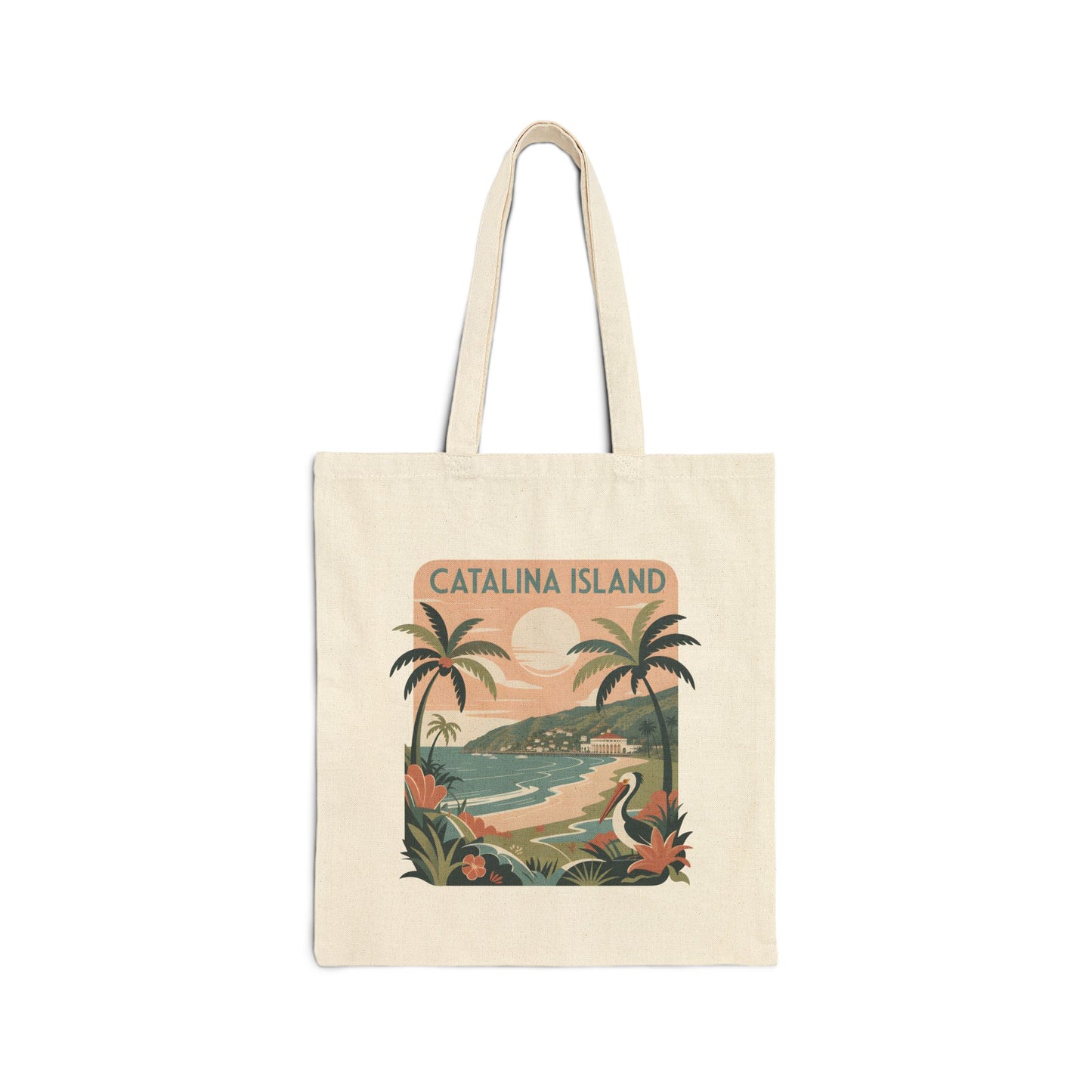 Tote Bag — Catalina Island Vintage Beach Scene Canvas Tote