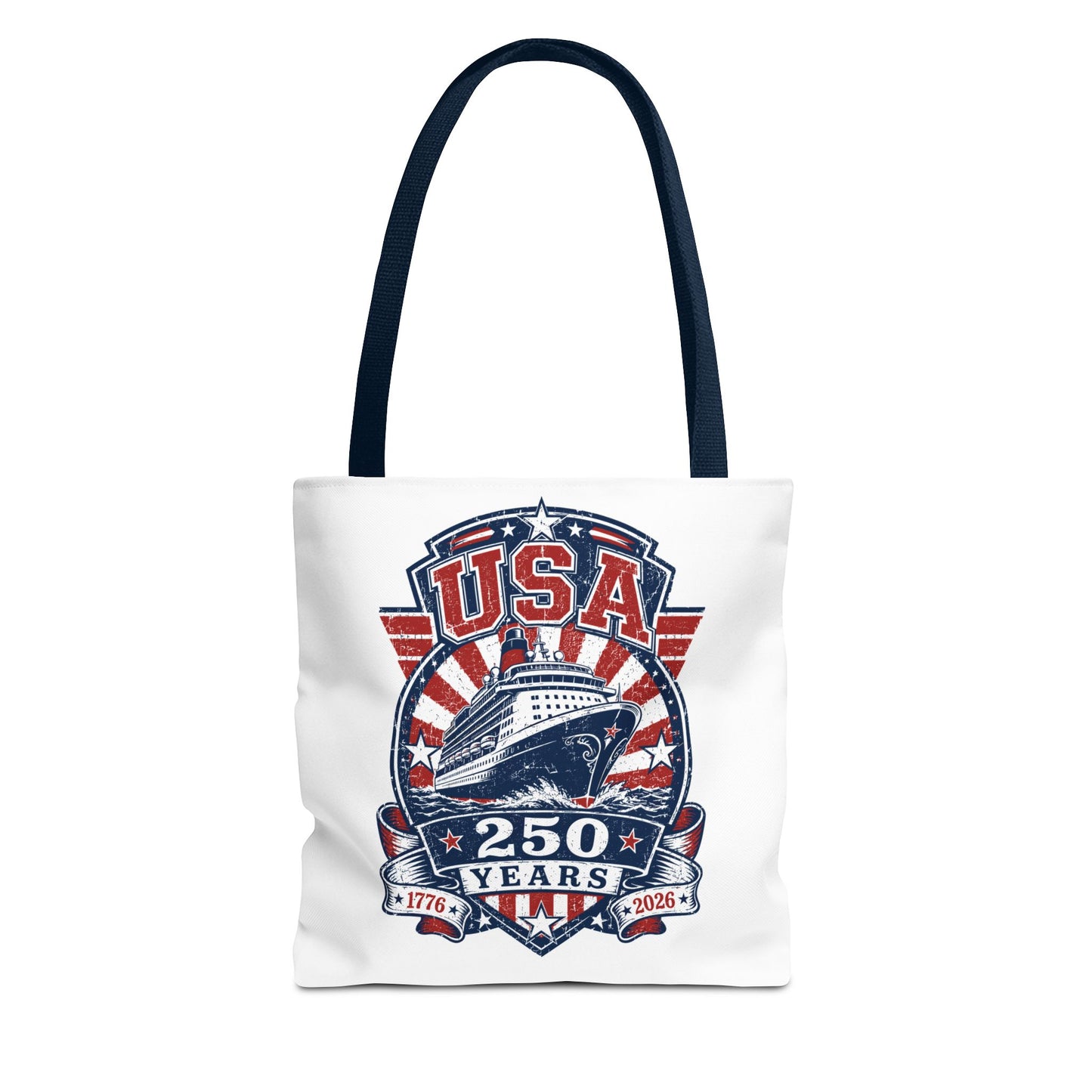 USA 250 Years Commemorative Tote Bag — 1776-2026 Patriotic Cruise Emblem